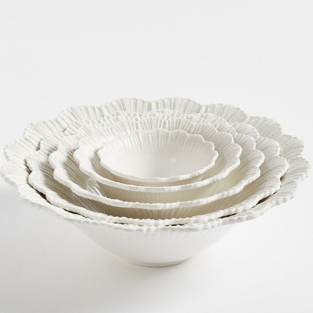 5 Monique Lhuillier Pottery Barn Claudia Outdoor Melamine Nesting Serving Bowls - Picture 1 of 7